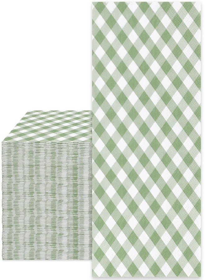 وولاين مناديل ورقية للضيوف من والين، لون أخضر حكيم، بنقشة مربعات مائلة، ثلاث طبقات، للاستخدام مرة واحدة، مناديل ورقية مربعة للعشاء، منشفة يد للعشاء، مناسبة لحفلات الزفاف وأعياد الميلاد، لتزيين الطاولة، 80 قطعة - Image 1